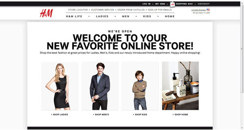 H&M Online Store Screenshot