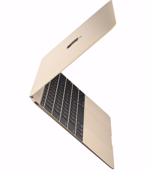 2015 MacBook width gold aluminum finish