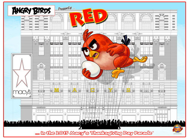 Angry Birds' Red balloon for Macy's Thanksgiving Day Parade