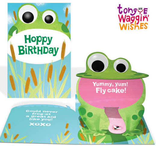 Hoppy Birthday Frog Tongue Wagging Wishes card from American Greetings