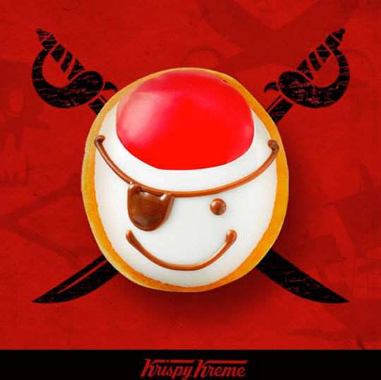 Krispy Kreme pirate doughnut for Talk Like a Pirate Day