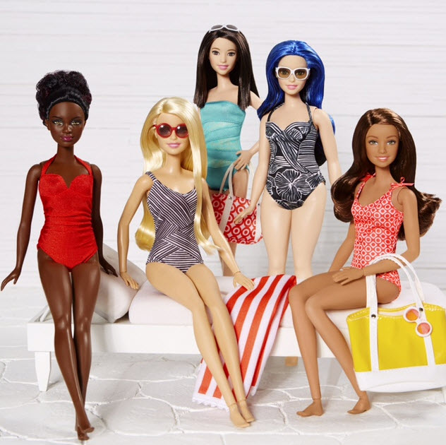 Barbie models swimsuits for Target