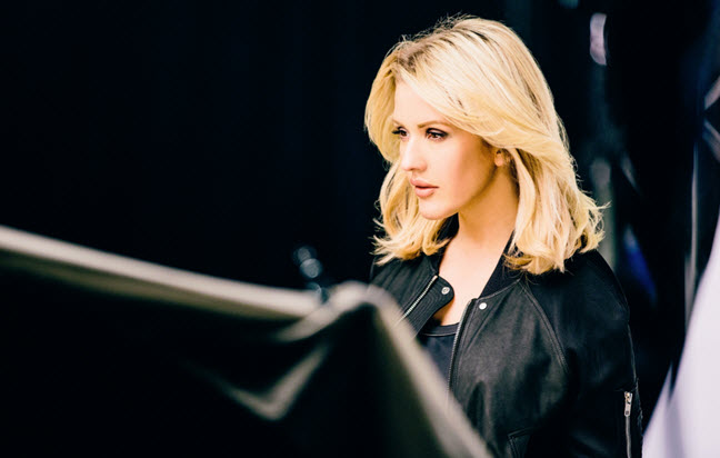 Ellie Goulding hair in a black jacket in Pantene 2016 campaign