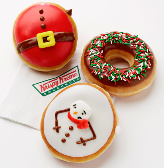 Krispy Kreme 2016 holiday doughnuts include Santa Belly and Melted Snowman