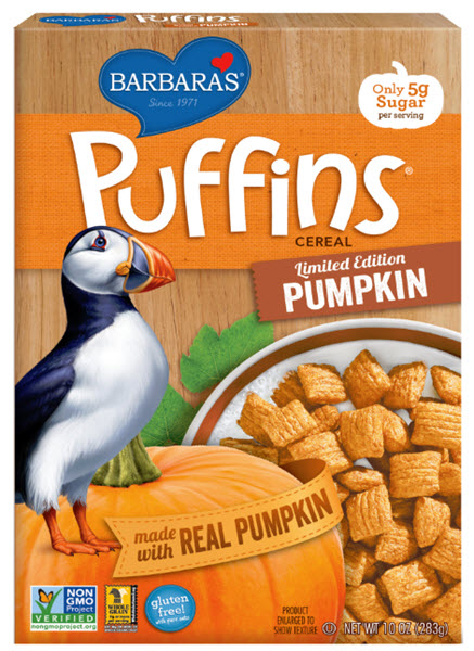 Pumpkin Puffins Cereal from Barbara's