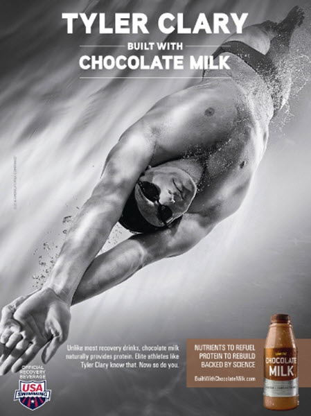 Tyler Clary in chocolate milk campaign