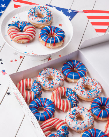 Krispy Kreme patriotic Freedom Ring doughnuts