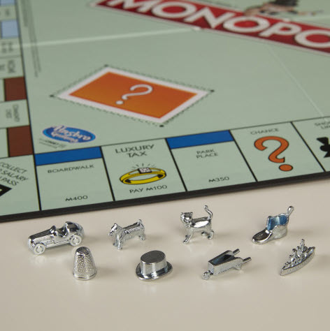 Monopoly Game Tokens with Cat