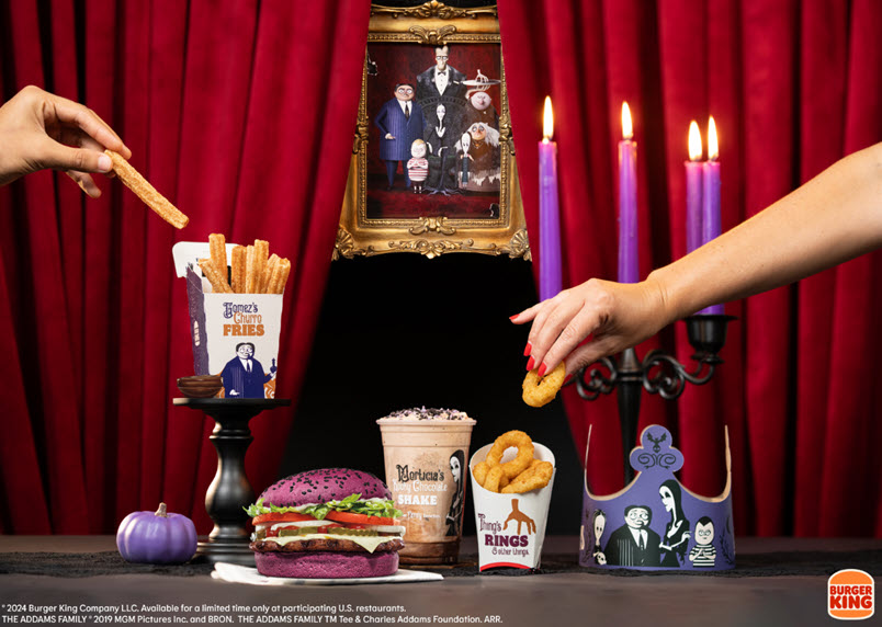 Burger King Addams Family menu